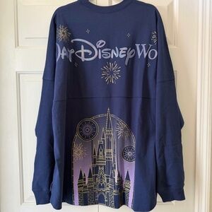 2025 Disney Parks WDW Magic Kingdom Castle Spirit Jersey Fireworks Purple 2X NEW
